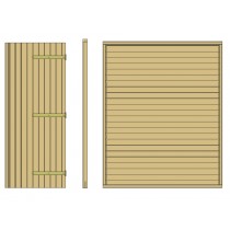 Kit de panel de madera con el poste y la puerta